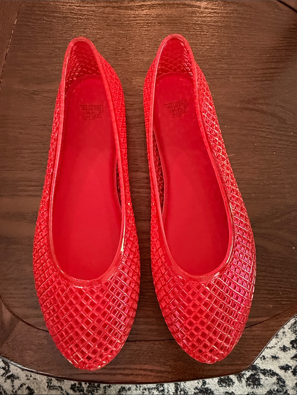 Red Women's Jelly Ballet Flats - Classic Comfort